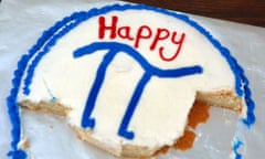 The remnants of a cake decorated with the pi symbol