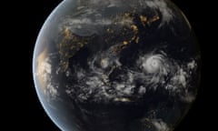 Typhoon Haiyan Typhoon Haiyan approaching the Philippines (13:00 UTC 07/11/2013). This is a composite image incorporating data captured by the geostationary satellites of the Japan Meteorological Agency (MTSat 2) and EUMETSAT (Meteosat-7), overlaying NASA's 'Black Marble' imagery.