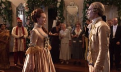 Can't wait to marry you …  Madeleine (Olivia Grant) and Ralph (Henry LLoyd Hughes) at their engagement party