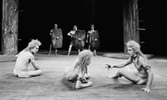 Roger Gartland, Greg Hicks and Michael Fenner  in The Romans in Britain at the National Theatre, London, 1980.