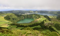 The green, yet volcanic, landscape of the Azores