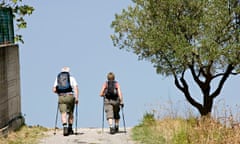 Man and woman walking