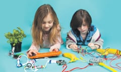 ‘Mini-makers’: Imogen, eight, and Oren Lewandowski, six. Photograph: Antonio Olmos for the Observer