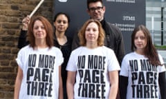 Lucy-Anne Holmes (left) protesting outside New Corp in Wapping, 2012.