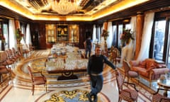 A Ukraininan activist inside the Mezhyhirya, the lavish private residence of ousted president Viktor Yanukovych, in February 2014