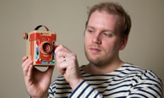 Stuart Heritage with his pinhole camera.