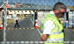 Guards at Yarls Wood Immigration Removal Centre in Bedfordshire.