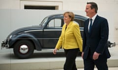 Angela Merkel and David Cameron at the British Museum. Photograph: Ben Cawthra/LNP