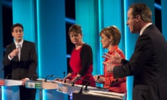 Voters formed a view that Ed Miliband, far left, and David Cameron, right, were cancelling each other out. Plaid Cymru’s Leanne Wood and the SNP’s Nicola Sturgeon could set out a more distinctive position.