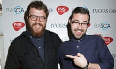 James Napier (right), pictured with Andrew Davie of Bear's Den, at the nominations announcement for this year's Ivor Novello awards.