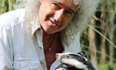 Brian May with a young badger.