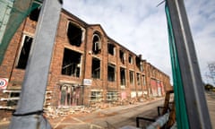 Part of the former MG Rover plant before demolition at Longbridge, West Midlands.