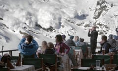 Skiers watch the avalanche in Force Majeure.