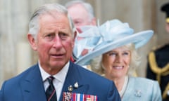 Prince Charles and the Duchess of Cornwall attend a service to mark the 70th anniversary of VE Day at Westminster Abbey on Sunday.