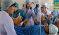 Inside a hospital room in Khovd aimag, Mongolia, where a child has just been delivered