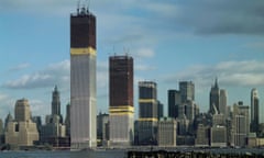 The twin towers of the World Trade Center under construction in 1970.