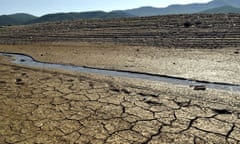 The cracked earth on the bottom of the Paljurci dam, near Bogdanci in southeastern Macedonia. This year, farmers all over the Balkans are turning to God for help with the drought.