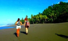 Volunteers exploring Costa Rica's coastline.