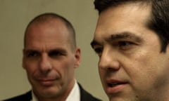 Greek prime minister Alexis Tsipras and finance minister Yanis Varoufakis (left).