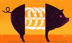 British pound symbols in middle of pig