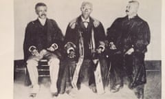 Former Liberian chief justice (1911-13) James A Toliver, centre, with associate justices T McCants-Stewart, left, and FER Johnson.