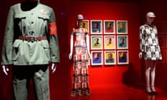 Artwork by Andy Warhol and a dress by Vivienne Tam are displayed as part of China Through the Looking Glass.