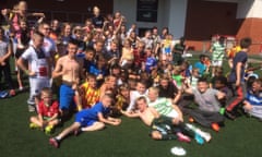 Young people who play football as part of A&M Scotland's training courses that have helped reduce youth crime in parts of Glasgow