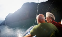 Older couple on boat