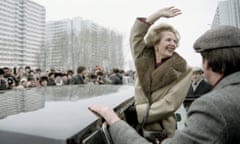 Margaret Thatcher greeting curious Moscovites in 1987