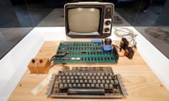 An original Apple computer, now known as the Apple-1, which was designed and hand-built in 1976 by Apple co-founder Steve Wozniak.