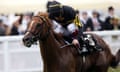 Undrafted, ridden by Frankie Dettori, wins the Diamond Jubilee Stakes.