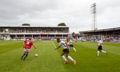FC United put pressure on the Hereford defence at Edgar Street.