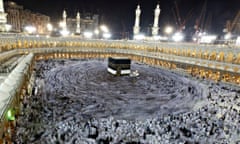 Muslim pilgrims circle the Kaaba and pray at the Grand mosque during the annual haj pilgrimage in the holy city of Mecca.