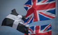  The Cornish flag flutters alongside Union Jack flags