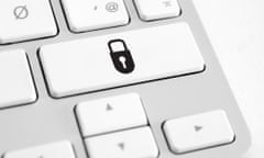 Computer key with lock icon