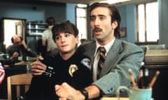 Holly Hunter and Nicolas Cage in 1987 comedy Raising Arizona.