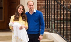 The Duke and Duchess of Cambridge with newborn Princess Charlotte on 2 May 2015.