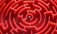 Close up of a toy maze