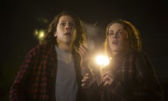 Freakin' out ... Jesse Eisenberg and Kristen Stewart in American Ultra