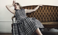 Amanda Abbington reclines dramatically on a sofa