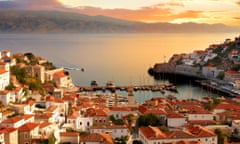 The historic port of Hydra, Greece