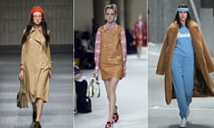 Wes Anderson rules the runway ... models walk for (left to right): Gucci, Miu Miu and Lacoste.