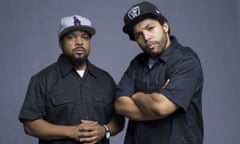 A bit like father, a bit like son ... Ice Cube and O'Shea Jackson Jr, his off-screen son and the actor who plays him in Straight Outta Compton.