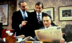 Nigel Hawthorne, Derek Fowlds and Paul Eddington in Yes Prime Minister