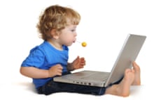 young boy on laptop