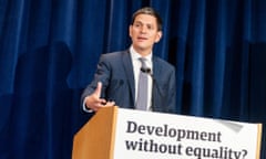 David Miliband speaking at Unicef/Guardian event