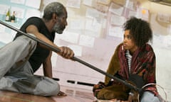 Prospero played by Tyrone Huggins and Miranda played by Jade Ogugua - in rehearsal for the Northern Stage production of The Tempest.