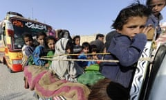 A family from South Waziristan flee the battle zone