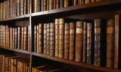 Old books on shelves