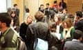 Students attend a networking event at the Skoll Centre